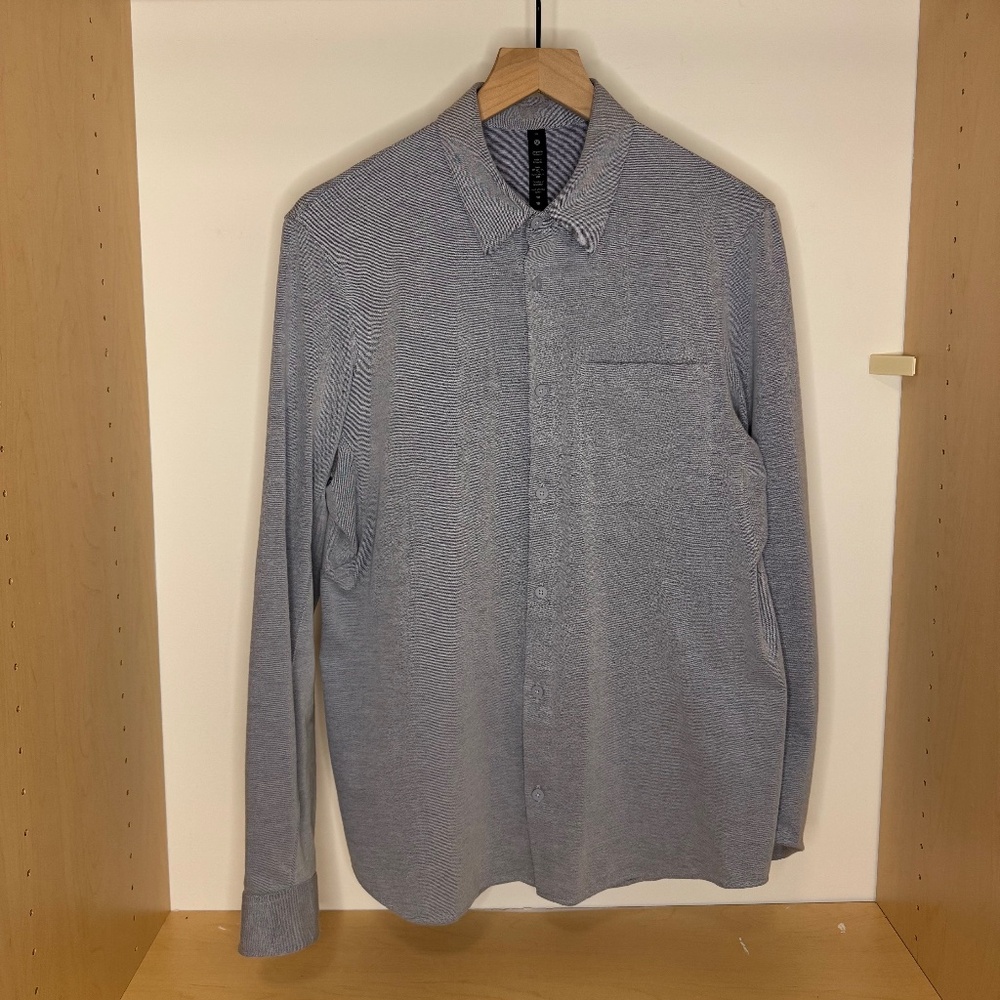 FLAWLESS Lululemon Commission Long-Sleeve Shirt Blue LM3DJQS Men's Medium